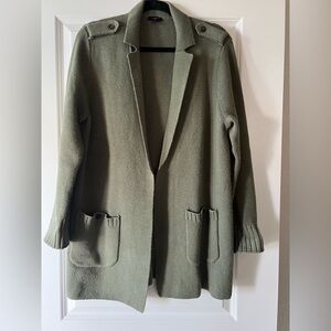 Talbots Olive Open Front Cardigan